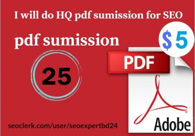 I promote your website by HQ pdf submission for seo
