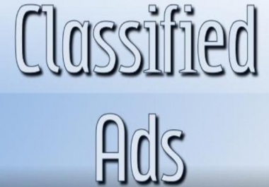 I will post your 100 ads on top rank classified ad posting sites