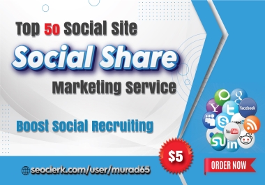 Top 50 Social Share Site Marketing Service