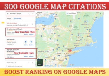 I will do 300 google map point citations for any country any location