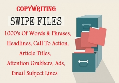 give copywriting swipe files package 1000s of words,  headlines,  titles,  more