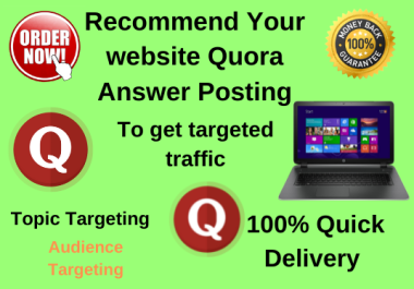 Promote your website 5 high quality Quora Answer