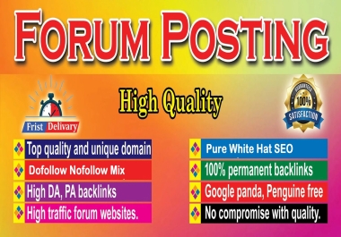 50 Forum Posting Backlinks with SEO Friendly Article