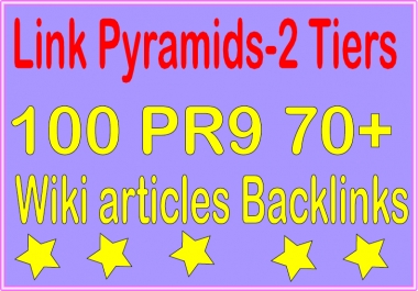 Perfect Package Pyramids -6000 Wiki articles & 100 PR9 DA 70+ Tiered Backlinks