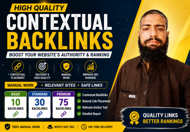 I will build contextual backlinks from relevant websites and place your link naturally within suitab
