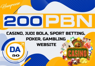 Top-Quality PBN DA & DR 50+ Homepage DoFollow Links for Casino,  Poker,  Gambling