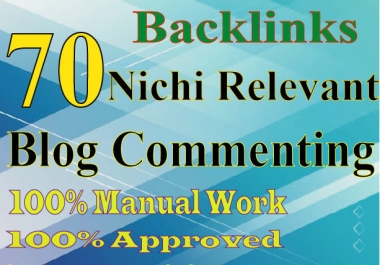 provide 70 niche relevant blog comments backlinks high quality