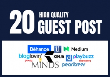 I will write content and guest posting on 20 different sites