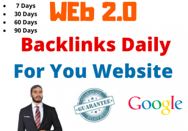 Work Daily - 10 Backlinks Daily - Web 2.0 blogs Very High indexer,  1000 Unique Article 7 Day+