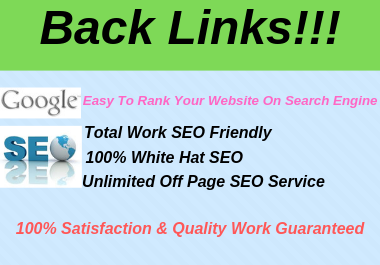I Create Backlinks On High Pr Sites And Unlimited Off Page SEO Service