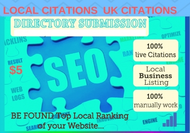 I provide top 100 local citations UK citations USA local listing