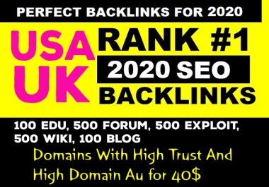 USA & UK 100 Edu, 500 Forum, 500 Exploit,  500 Wiki, 100 Blog Domains With High Trust And High Domain Au