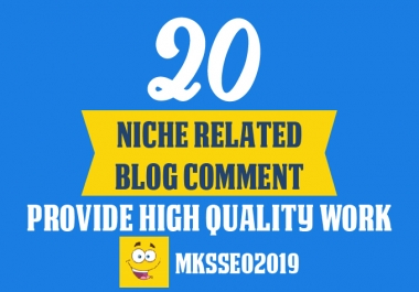 Get 20 Niche Blog Comment Manually Done