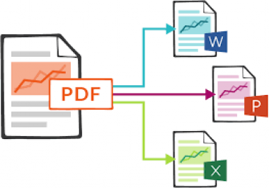 Conversion pdf to Word,  Excel or PPT