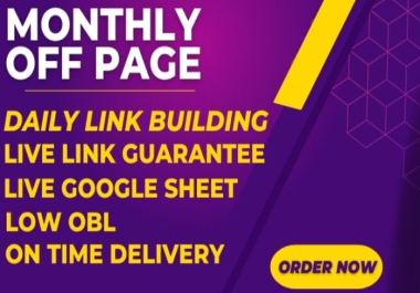 Affordable - Monthly OffPage SEO - High Quality - Hand made 100+ Backlinks