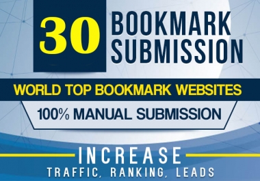 Manually 30 Bookmark Submission Backlinks High Pa Da Cf Tf
