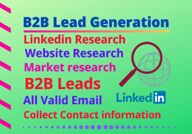 I will do 50 b2b lead generation with email and contact list data entry