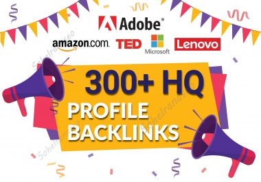 300 TOP BRAND High DA,  PA,  PR9,  trust flow Profile Backlinks for website seo