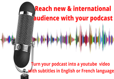 I will turn your podcast into video in English or French language