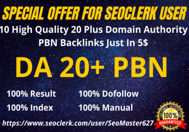 I Will Make 10 High Quality 20 Plus Domain Authority PBN Backlinks