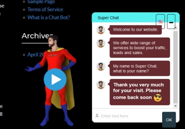 We can create a Chatbot for your business Website