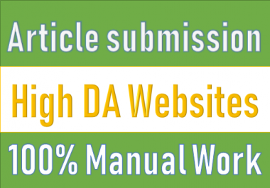 30 Article Submissions on High DA websites for SEO