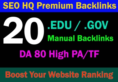 20 EDU/GOV High Authority Dofollow Backlinks To Top DA 80 Premium Sites - Boost website Ranking