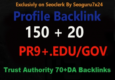 I will Manually Do - 150 Pr9 + 20 Edu-Gov High Domains Authority Safe Seo Backlinks From -