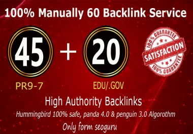 45 Pr9 + 20 Edu - Gov High Pr SEO Authority Backlinks - Fire Your Google Ranking
