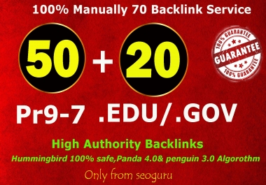 50 PR9 DA 80-100 + 20 EDU - GOV High pr Safe SEO Authority Backlinks To Fire Your Google Ranking