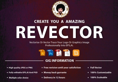 Convert or vectorize Low Res Logo,  Icon to vector