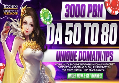 Buy 2 Get 1 free Premium domains 3000 PBN slot poker dofollow high quality backlinks