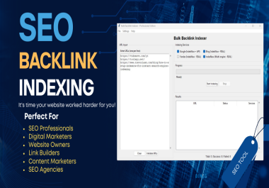 Professional Bulk Backlink Indexer - Index 1000+ URLs to Search Engines Fast