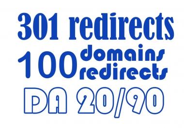 I will provide 301 redirect da backlinks from 100 websites