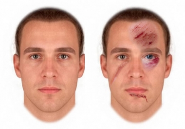 I AM ABLE TO MAKE YOUR FACE LOOK APPEAR IN A SERIOUS ACCIDENT OR FIGHT,  FROM A PHOTO YOU SUPPLY