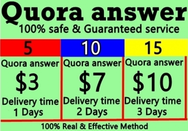 Get Manually HQ 10 Quora Answer & backlink
