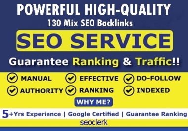 Powerful High-Quality 130 Mix SEO Backlinks for Google Fast page ranking