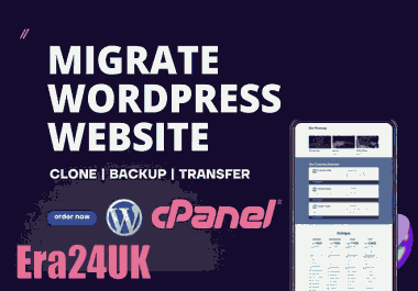 Clone,  Migrate WordPress Website,  Move WordPress,  Transfer Host To New Hosting