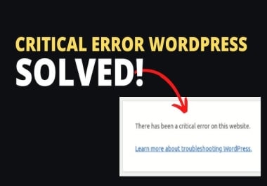 I will fix critical error wordpress website without losing your content