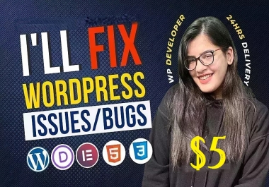 Easy Fix WordPress Issues Warnings,  Bugs,  Alerts,  Errors,  Checks,  Faults,  Codes,  and PHP
