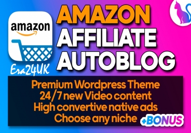 Amazon Autoblog Affiliate WordPress Website With Adsense,  Video Content Responsive