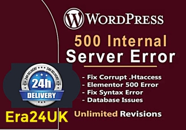 I will fix or resolve WordPress http 500 internal server error htaccess Locked Out problems quickly