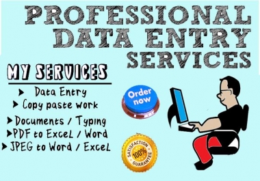 Grab it now,  I will do data entry and typing work