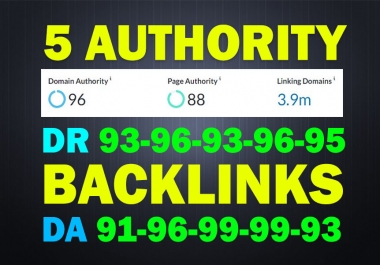 5 High Authority Backlinks - Da90+ 4 Do/1 No-Follow Mix - 85 OFF for 245