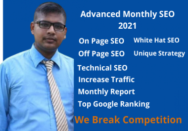 Monthly SEO Service with High Quality Backlinks for Google Top Ranking