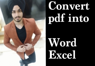 Convert pdf or jpg file into Word or Excel