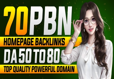 Build 70 PBN Backlinks DA 80 to 50 Plus Dofollow Backlinks and Index Domains
