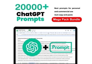 Unlimited Creativity 20000+Tailored ChatGPT Prompts