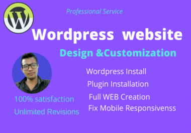 I can do customization any wordpress website & Design