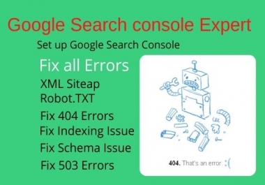 I will fix Google search console errors Google indexing Error